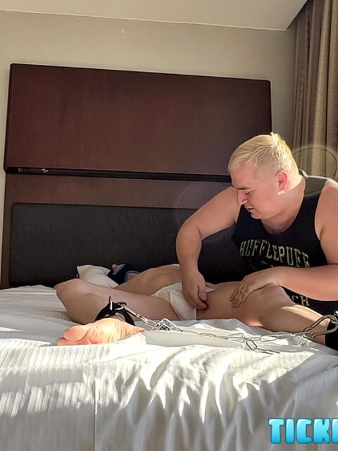 Sparki’s pits tickled by Matt in kinky bedroom