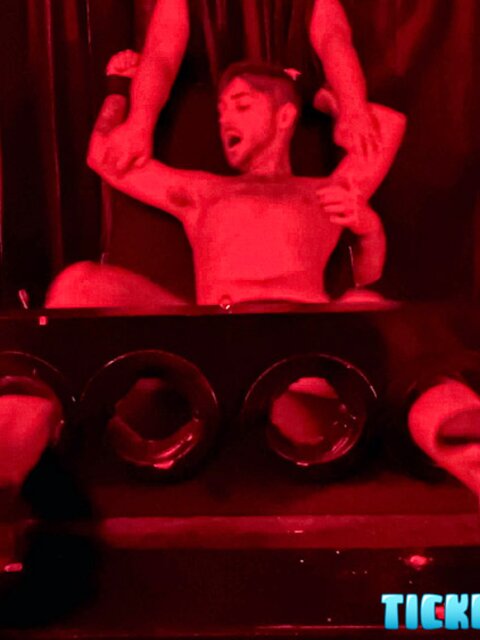 Dimitri is bound and overwhelmed by 8 hands tickling every sensitive spot