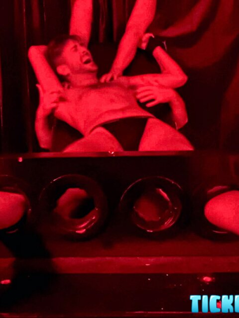 Dimitri is bound and overwhelmed by 8 hands tickling every sensitive spot