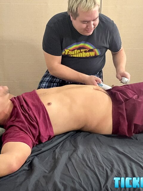 Sammy tied to table and tickled to submission by playful Matt