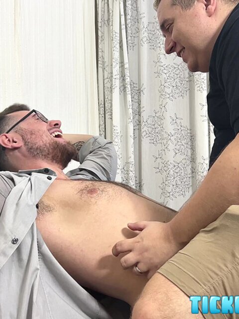 Matt tickles CDubs’ belly button and belly, making him lose control