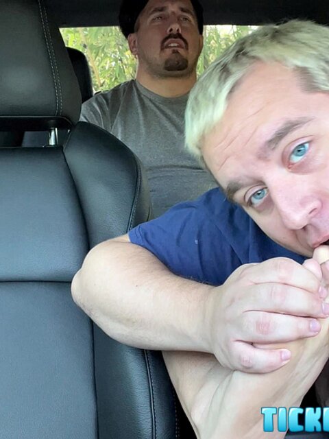 Tickle Prince and Matt share hot foot worship and toe sucking outdoors
