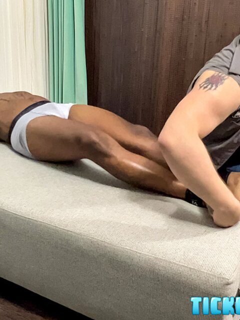 Matt ties Dallas up and relentlessly tickles his feet, pits, and sensitive body