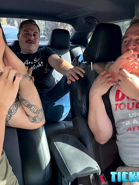 Ryder, Milus Slinger, and Matt share interracial threesomes with foot fetish play