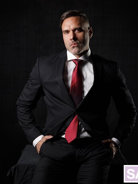 Tattooed Elder Benjamin Blue gets President Manuel Skye's dress code dildo lesson