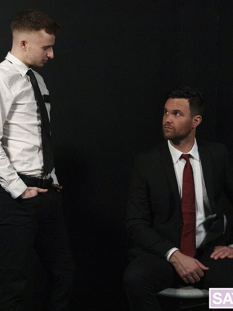 Beau Reed fucks Ryan Jacobs hard with a dildo