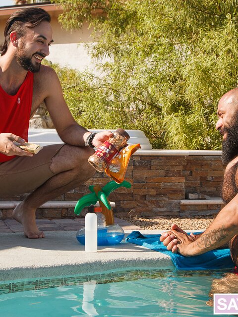 Pool flirt Leo Forte finally breeds hairy Mason Lear