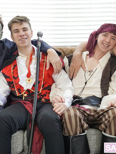 Masked stepdads Johnny Hill and Pierce Paris trick and swap twinks