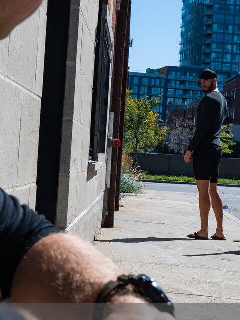 Gabriel Clark follows tall Travis Connor for anonymous breeding