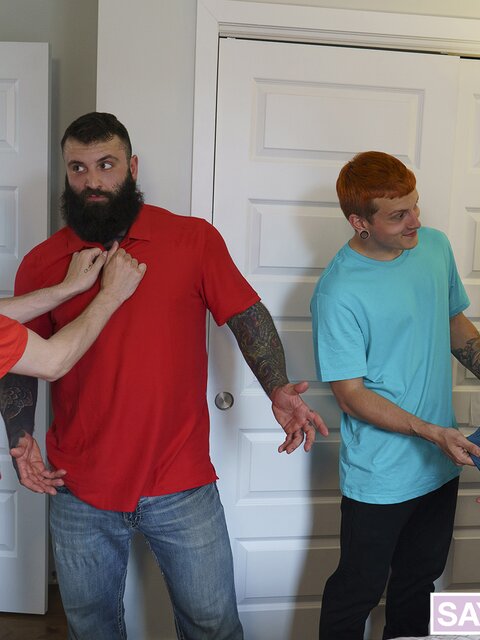 Stepdads Markus Kage and James Fox swap twinks Edward Terrant and Harvey Sid