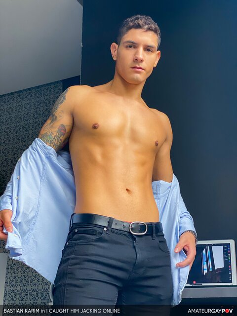 POV Bastian Karim deepthroats professor's cock like slutty student