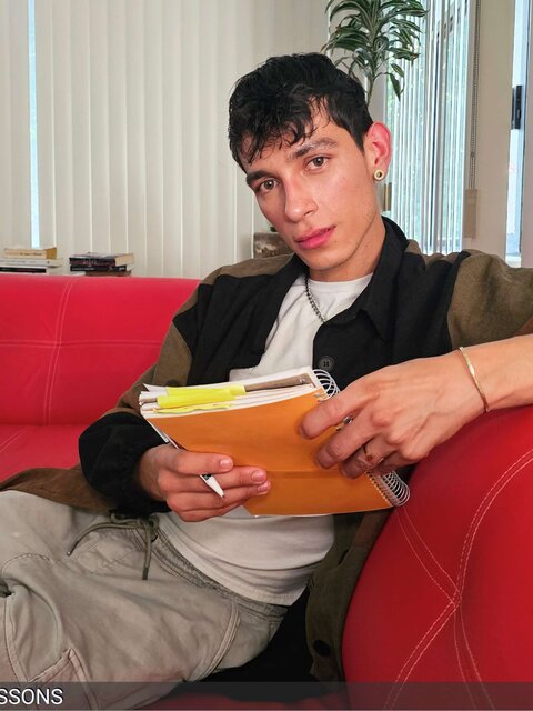 Pocholito sucks your big cock during Spanish lessons