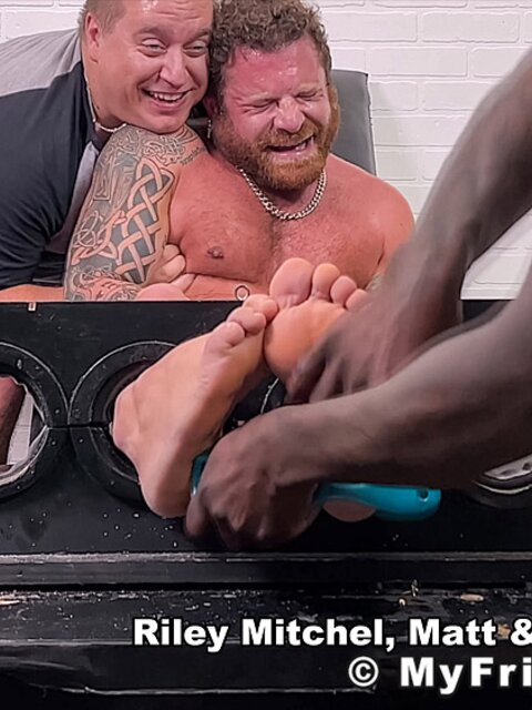 Matt and Black Addicktion tickle helpless Riley to squeals