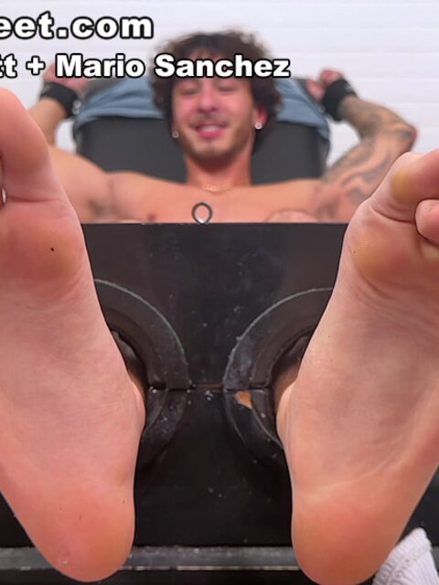 Jordan King screams when Mario joins tag-team foot tickling