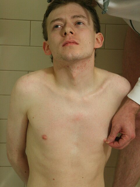 Matthew Archer pisses bound then shaved and milked