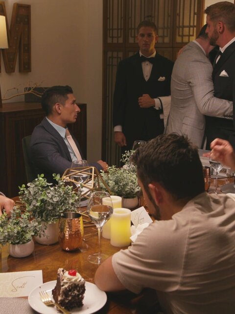 James comes clean at the twisted dinner with all his ex-lovers