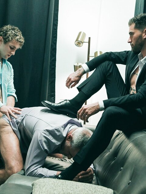 Stepdad Dale Savage shares his boss Chris Damned with stepson Calvin Banks