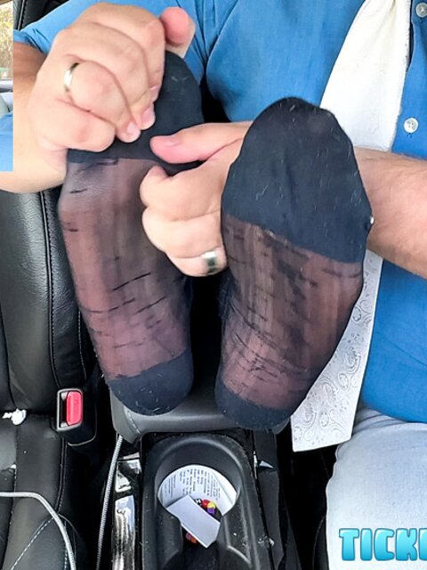 Milus gets tied up and tickled hard in the car after showing up in ripped jeans