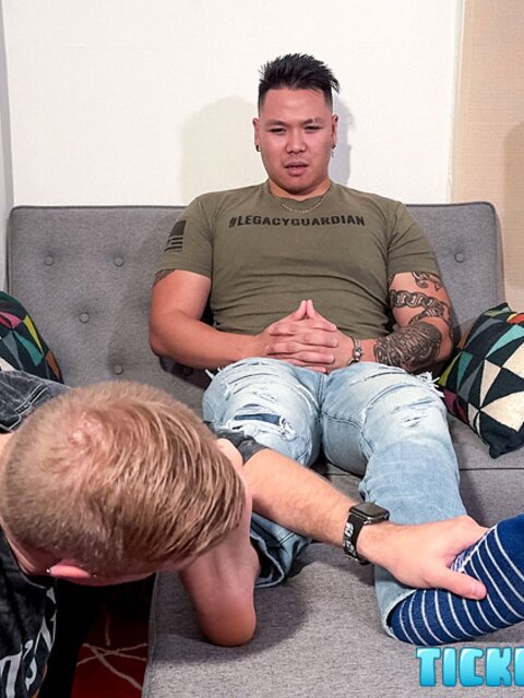Milus Slinger and Ryder worship each other's feet in bed