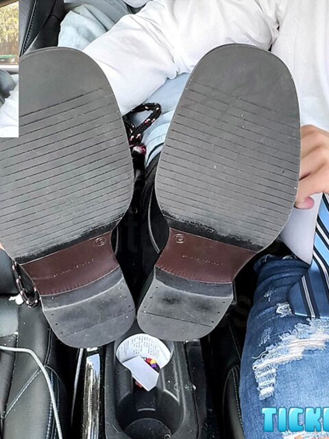 Milus tickles Matt mercilessly in the car