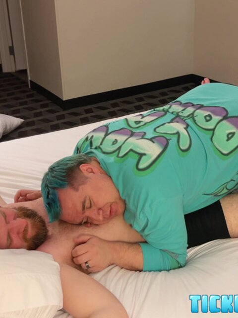 Straight British boy Warren gets cuffed and tickled hard by Matt after the event