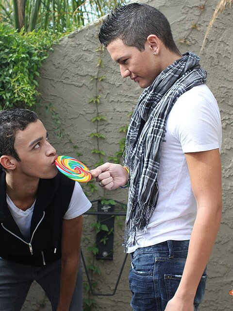 Austin Tyler distracts Dustin Cooper from gardening with his uncut cock