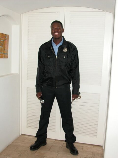 Amateur black serviceman strips and strokes his heavy swollen balls