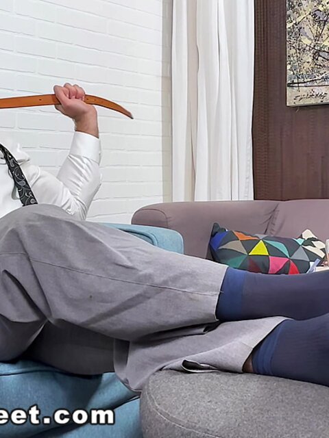 Businessman Daniel S strips and strokes out a huge load in his living room