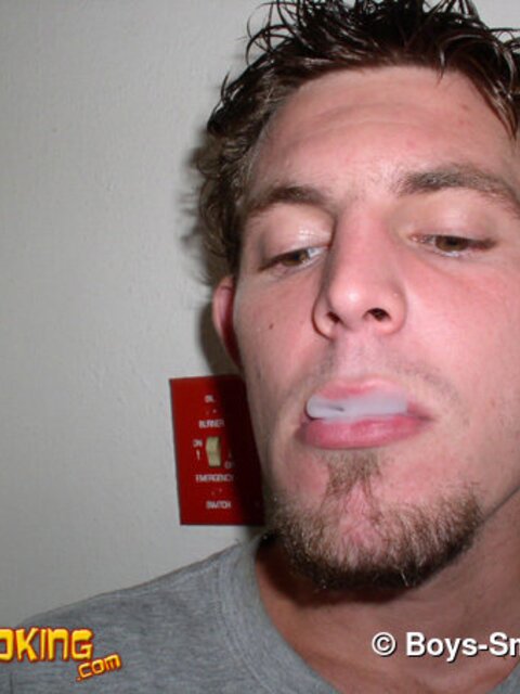 Straight boy Maxx smokes Marlboros and Salems while stroking out a thick load