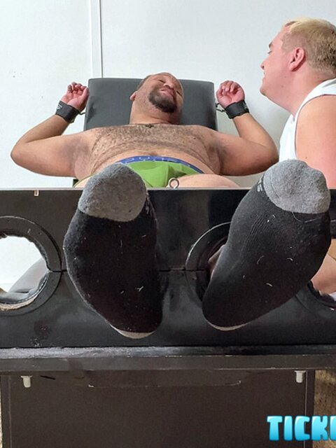 Devon gets strapped in the tickle chair and stroked to a big finish by Matt