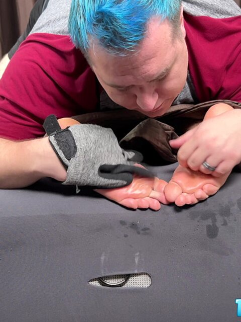 Ryder gets wrapped up and destroyed with grooming gloves and brushes