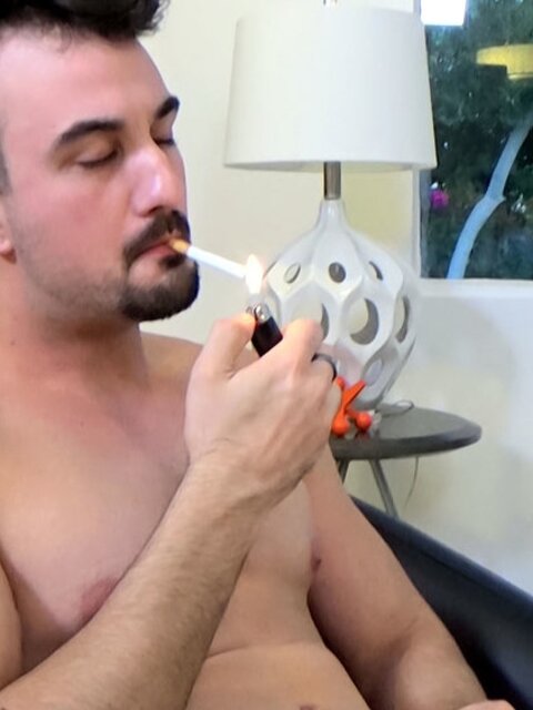 Mason Lear rewards himself after the gym with a smoke and a big cum load