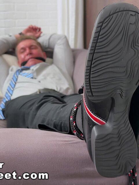Dev captures and worships businessman Drew Harper's soft soles and toes