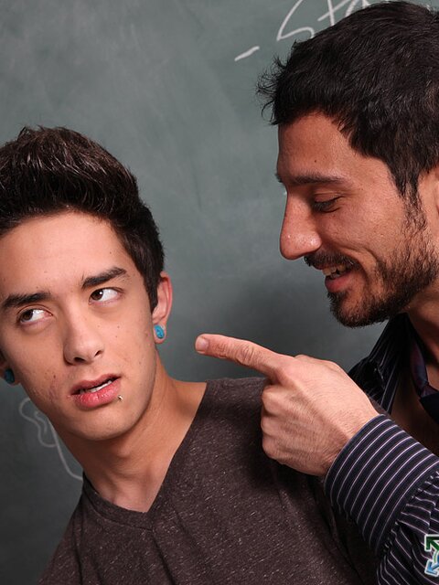 Horny student Jason Alcok confesses his boner problem to teacher Harry Cox