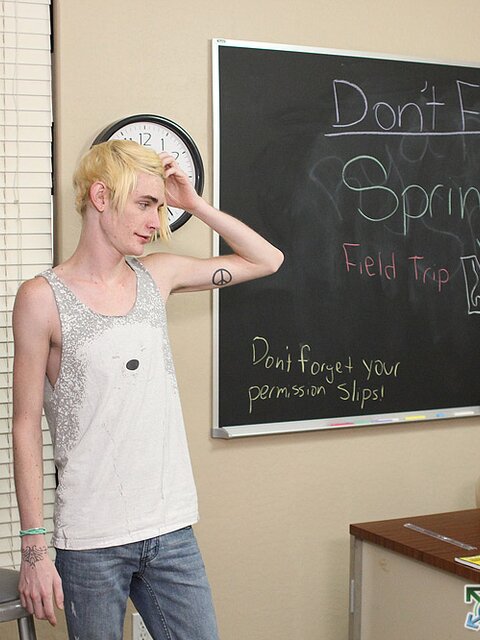 Dustin Cooper and Preston Andrews skip the field trip for classroom cock fun