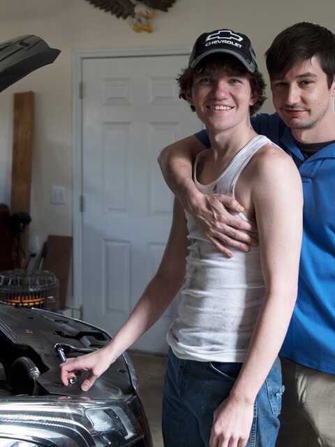 Colby Chambers fucks hot country mechanic Levi Hatter through his tight jeans