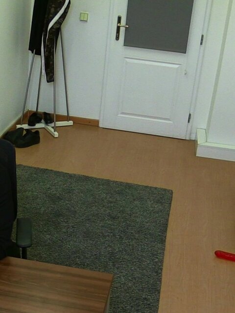 A tattooed barber applicant gets his shaved ass pounded in the office