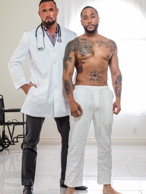 Dr Michael Roman gives Jaxx Maxim very personal bedside care during recovery