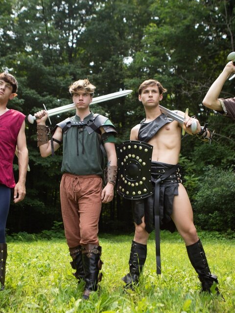 Jordan Lake distracts Shae Reynolds during LARP before they head inside for real action