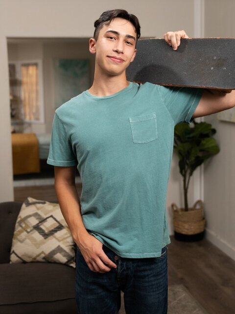 Jake Preston rims skater roommate Cameron Neuton right on his own skateboard