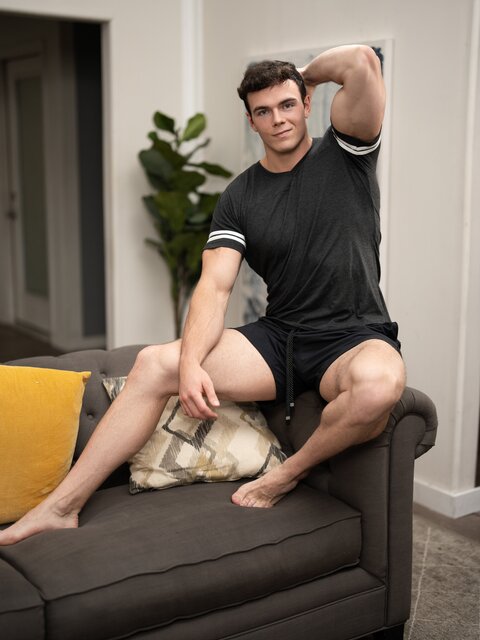 Clark Reid pours nacho cheese on his cock before getting drilled by Trevor Brooks